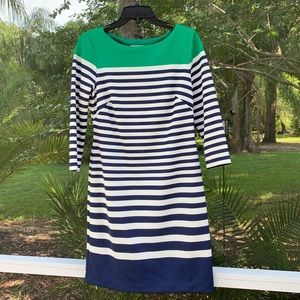 Eliza J Blue & Green Striped Dress